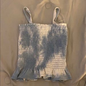 blue tie die crop top size S
